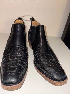 Catélac women cowboy bootie’s Black Leather Slip-On Dress Boots 9